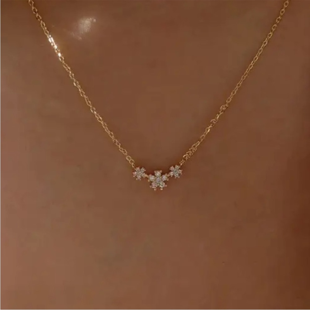 Gold Filled CZ Floral Necklace